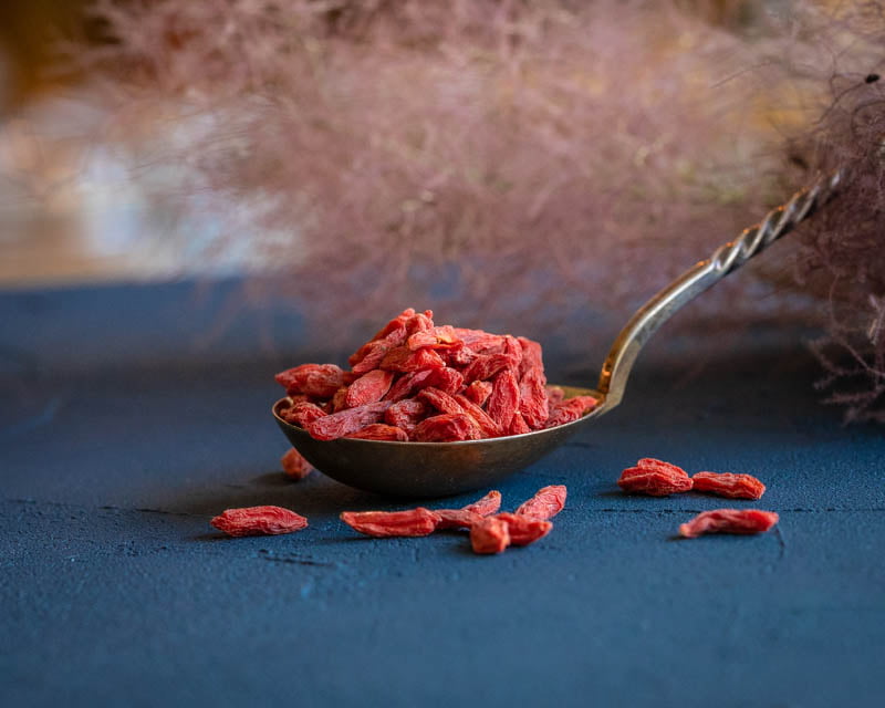 Ekologiškos dygliuotojo ožerškio (Goji, Godži) uogos, džiovintos Ekologiškos dygliuotojo ožerškio (Goji, Godži) uogos, džiovintos