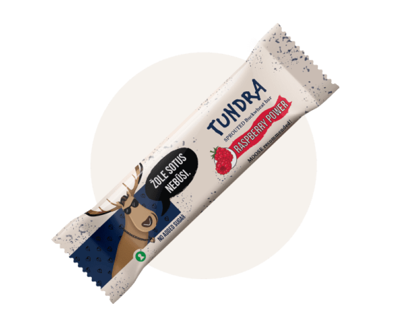 Daigintų grikių batonėlis su avietėmis TUNDRA Daigintų grikių batonėlis su avietėmis TUNDRA, 40 g. - Image 1